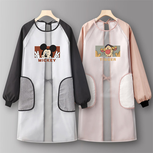 罩衣女新款长袖上班透明围裙防油防水水产TPU家用护衣耐脏工作服