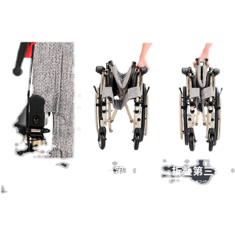 便携式轮椅超轻铝合金折叠轻便小型代步车旅行老年人简易手推车