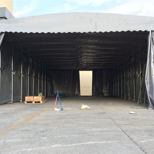 仓库遮阳篷临时活动帐篷大型伸缩棚移动推拉棚折叠雨棚物流装卸棚