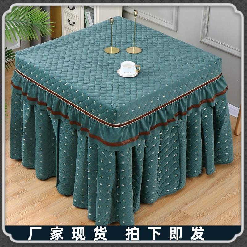 新款自动麻将机烤火桌罩加绒加厚正方形取暖罩电暖炉烤火炉罩