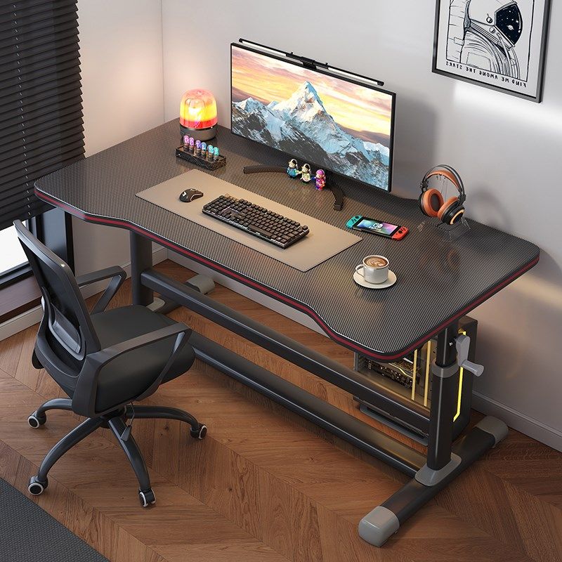 电脑桌家用卧室简易桌子台式电竞桌椅工作台书桌实木碳纤维办公桌