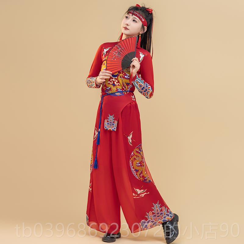 高档新款广场舞风服装歌队服锣鼓队打鼓舞表蹈演服国潮古侠客演秧