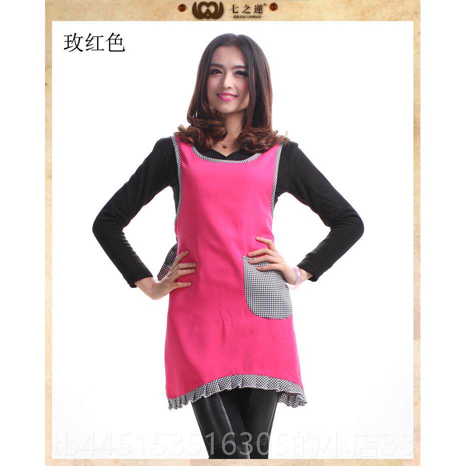 正品韩式容女性时尚围裙庭家厨房餐厅母婴店幼儿园围美工作服裙定