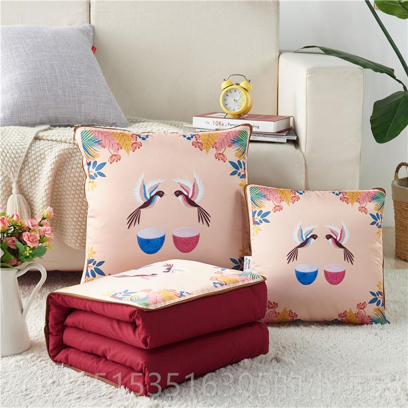 正品头被两用枕公室午睡枕头毯子沙发垫子汽车被坐垫可折叠办空调