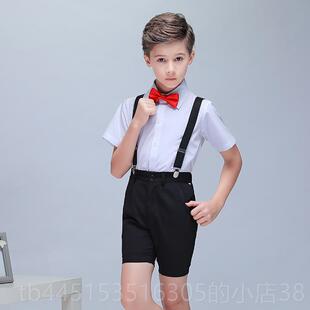 男童背带裤演出服童校套装儿童朗诵大儿合唱小服学女生表演服