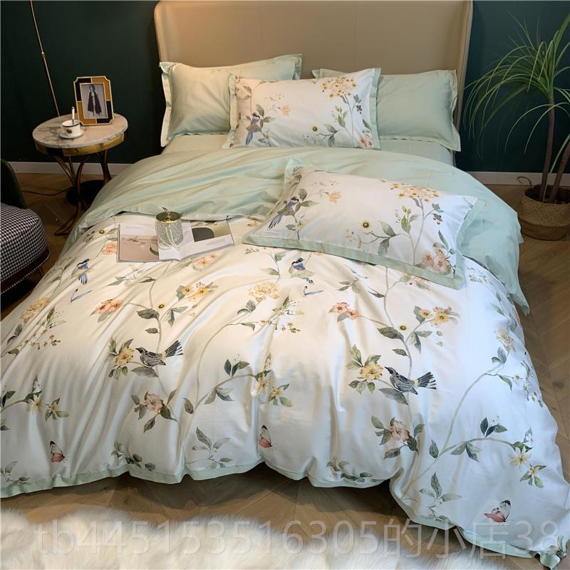 正品纯6棉0S棉埃棉及长绒贡缎四件套 卡通小清新印花全床上用品1.