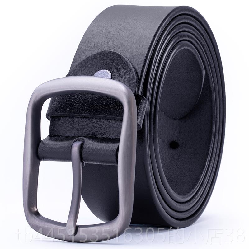 正品父亲节皮带男搭真皮年轻人百潮牛仔裤针牛皮裤男带休闲士宽扣