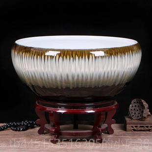 正品景造德镇陶瓷荷鱼缸碗莲睡莲盆大号鱼养鱼盆乌龟花缸小金盆客