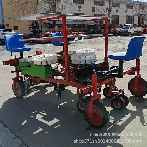 出口新款手扶蔬菜移栽机柴油汽油自走式辣椒茄子四轮带多功能移栽
