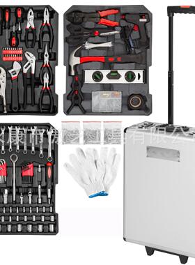 碳钢799pcsPCS沾塑铝箱组套手动工具螺丝批钳子套筒汽修/保工具