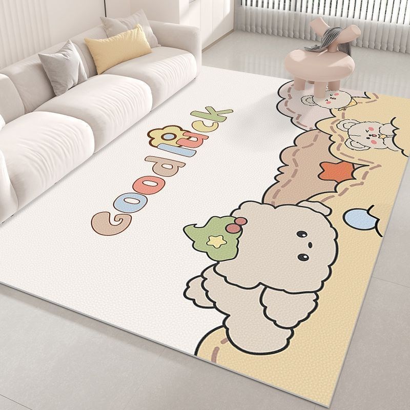 卡通客厅地毯pvc免洗可擦卧室可爱大面积房间地垫儿童房耐脏垫子