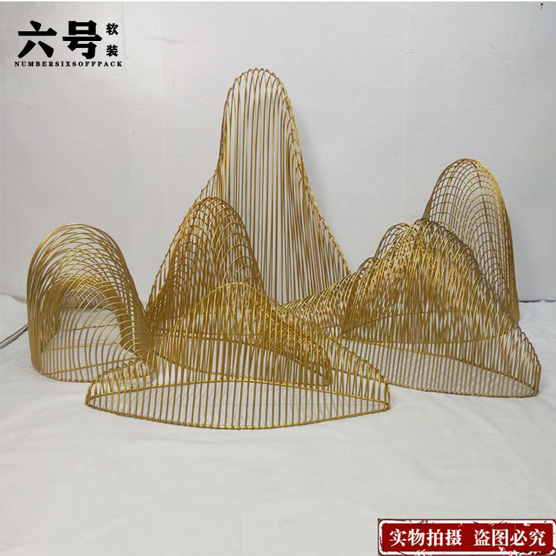 中式别墅庭院售楼部园林铁艺假山摆件金属工艺装饰品落地工艺品