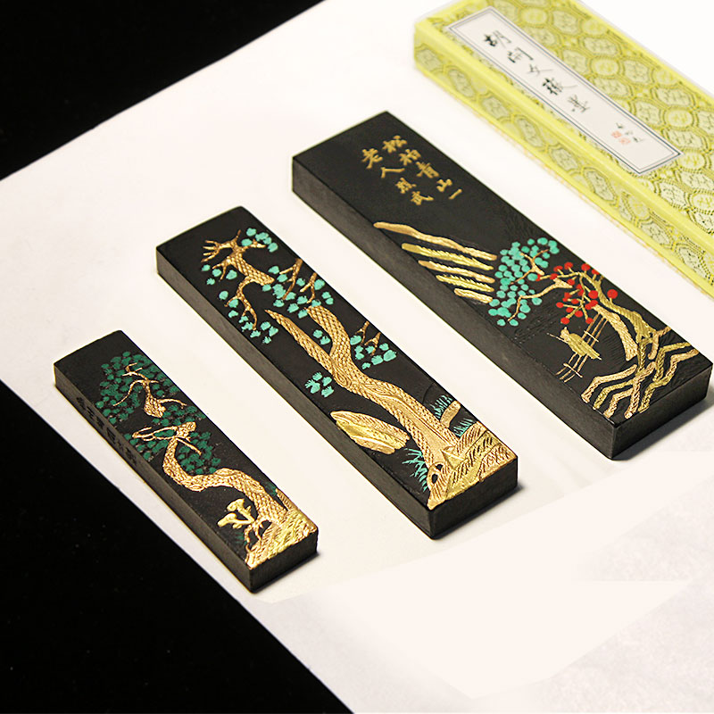 安徽屯溪胡开文黄山/纯/精细/紫云古法松烟墨块墨条墨锭墨柱文房