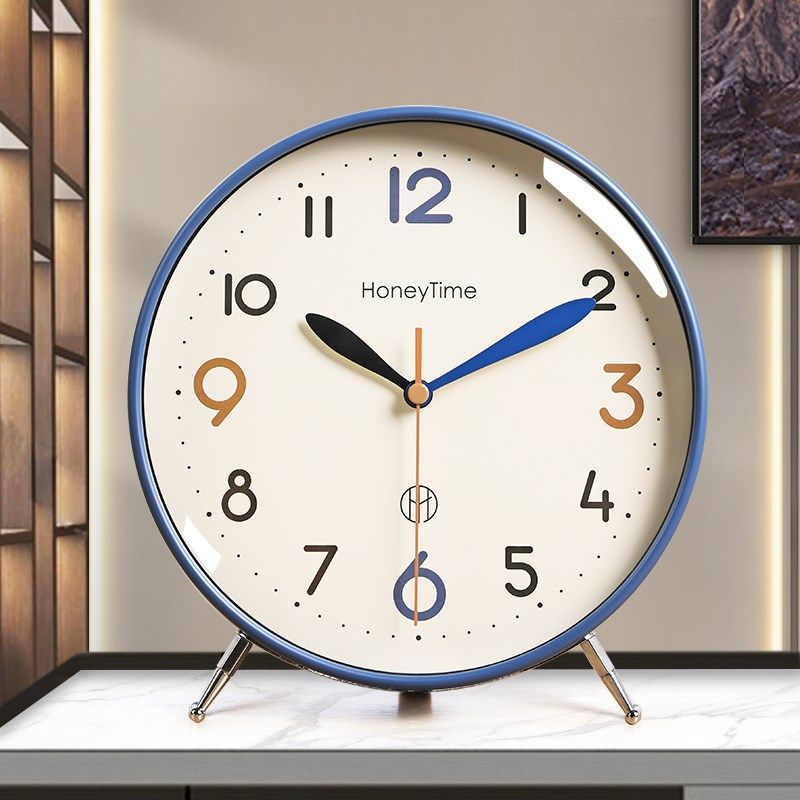 静音客厅座钟现代简约摆放台式高端时钟新款台钟家用坐钟桌面钟表