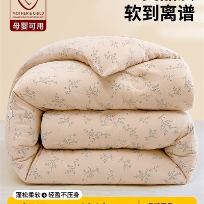 2025新款A类双层纱冬被春秋被冬季学生宿舍单人被子被芯四季通用