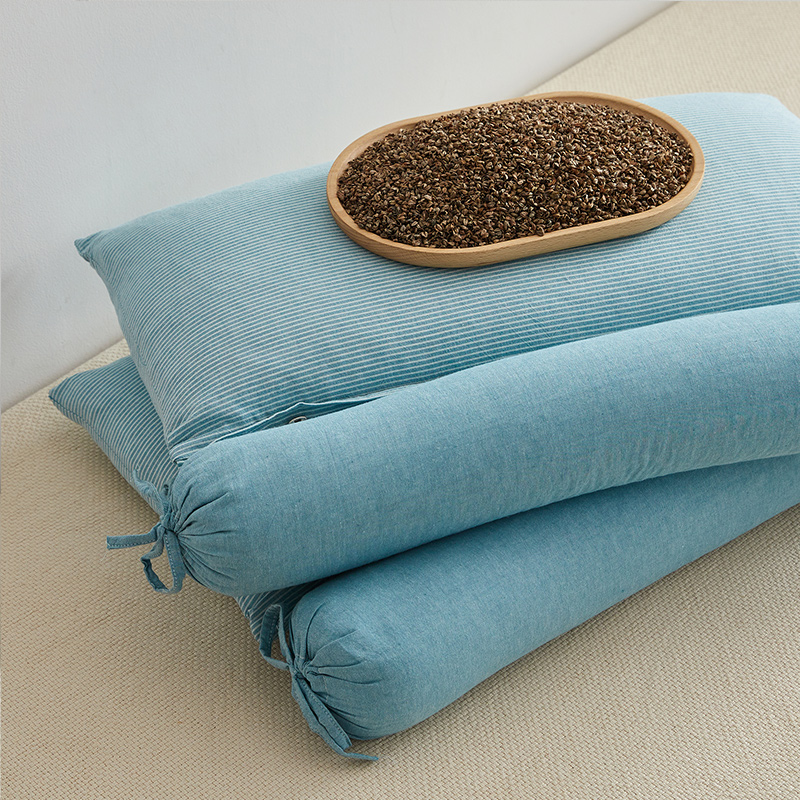 自然醒全荞麦牵引枕头护颈椎助睡眠一对家用枕芯学生宿舍深睡枕头