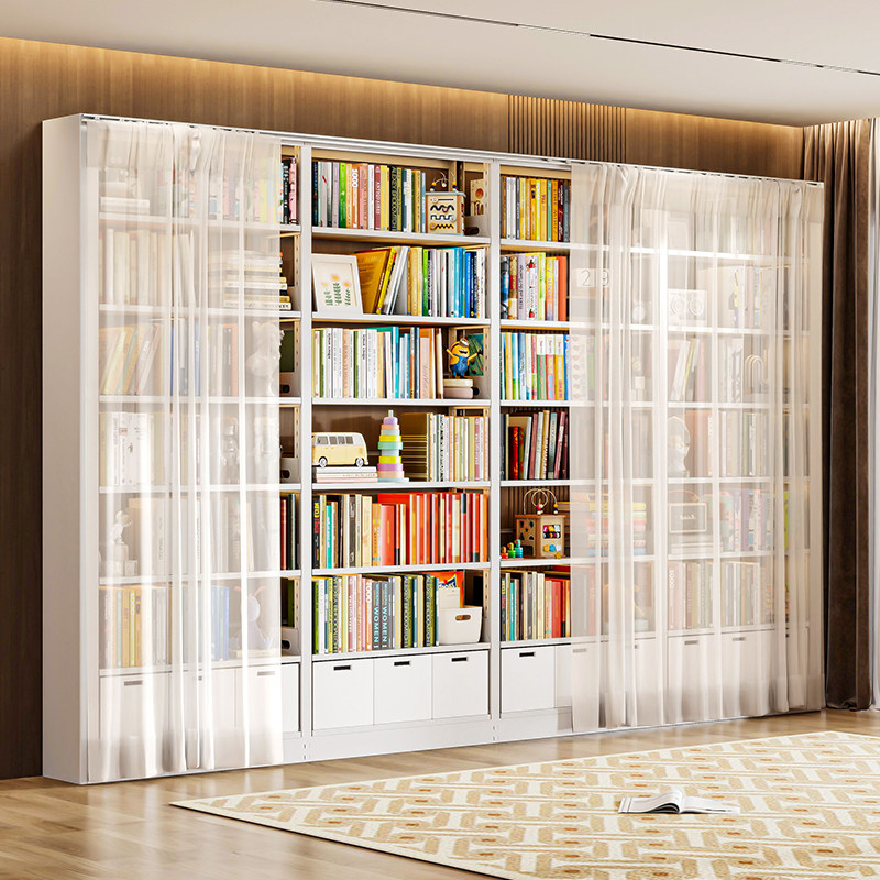 25cm家用图书馆钢制书架多层落地金属铁艺儿童绘本架书柜储物架子