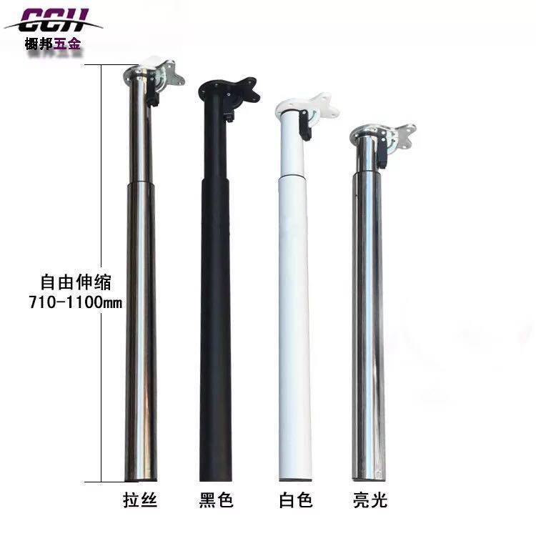 折叠桌腿支架可伸缩不锈钢可调节吧台支撑柱升降脚办公桌腿定制长