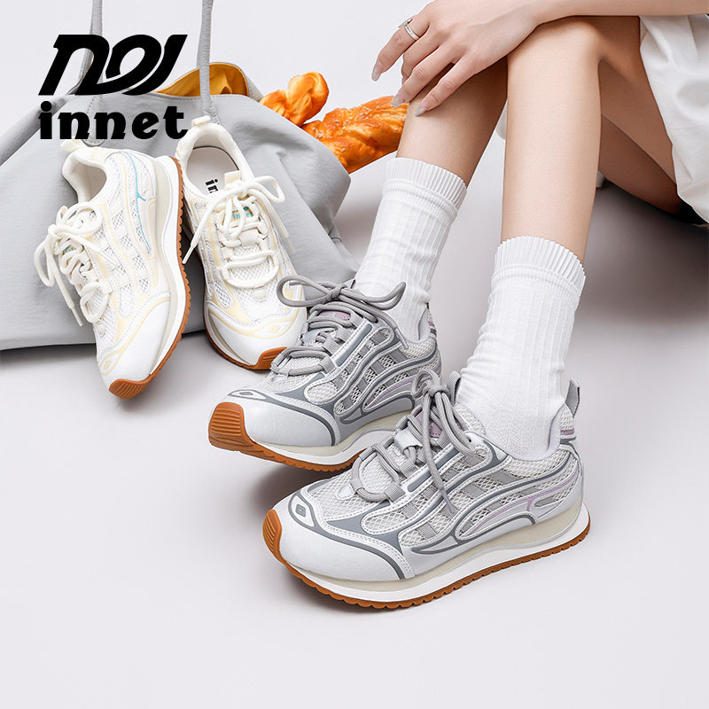 innet 女士2026今年春夏季流行新爆款网面镂空透气德训阿甘鞋子