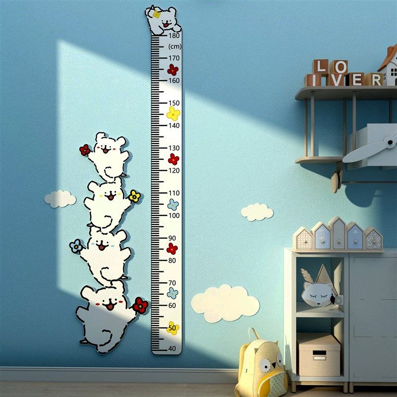 线条小狗宝身高测量墙面贴尺纸儿童区房间布置装饰公主卧室小物件,家居饰品,软装墙贴,淘宝优惠券,粉丝福利购,淘宝优惠卷