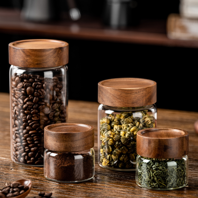 咖啡豆保存罐迷你便携茶叶罐密封分装咖啡粉玻璃瓶食品级储存罐子