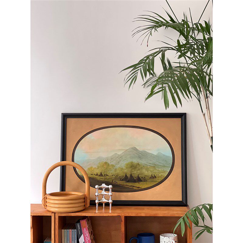 印第安村落中古风挂画风景高级感老钱风艺术卧室餐厅设计师装饰画
