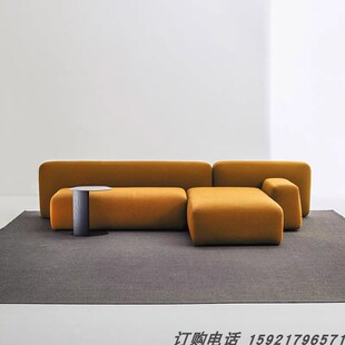 意式极简个性酒店大厅贵妃转角办公室接待展厅阅览室客厅民宿沙发