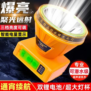 强光可充电LED头灯超亮头戴式远射全身防水矿灯钓鱼赶海潜水头灯