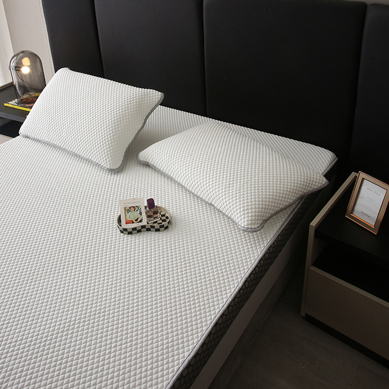 进口高端凉感冰丝空调席可机洗防刮划三件套折叠床笠款冰豆豆凉席