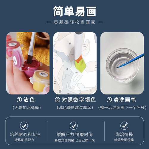 数字油画diy手工填充中式客厅摇钱树金元宝财运手绘涂色油彩画画
