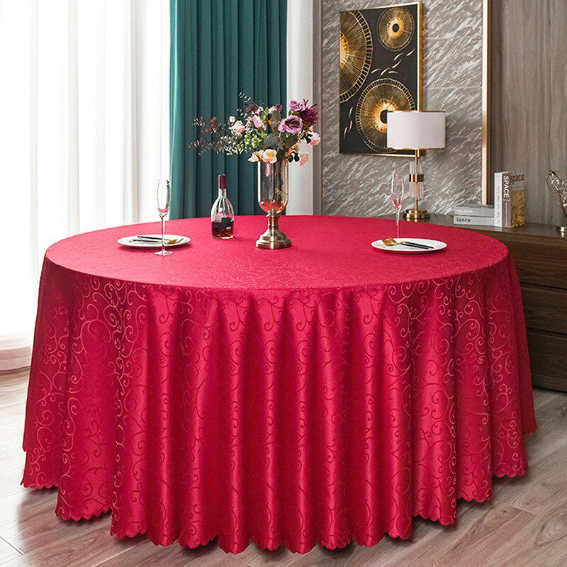 酒店饭店红色双钩花布艺桌布餐厅圆形提花餐宴会桌布会议桌台布,节庆用品/礼品,桌裙蓬蓬纱,淘宝优惠券,粉丝福利购,淘宝优惠卷