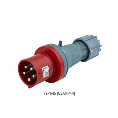 威浦 工业插头 WEIPU IP44防溅 TYP645 63A/5芯 380V 针插头