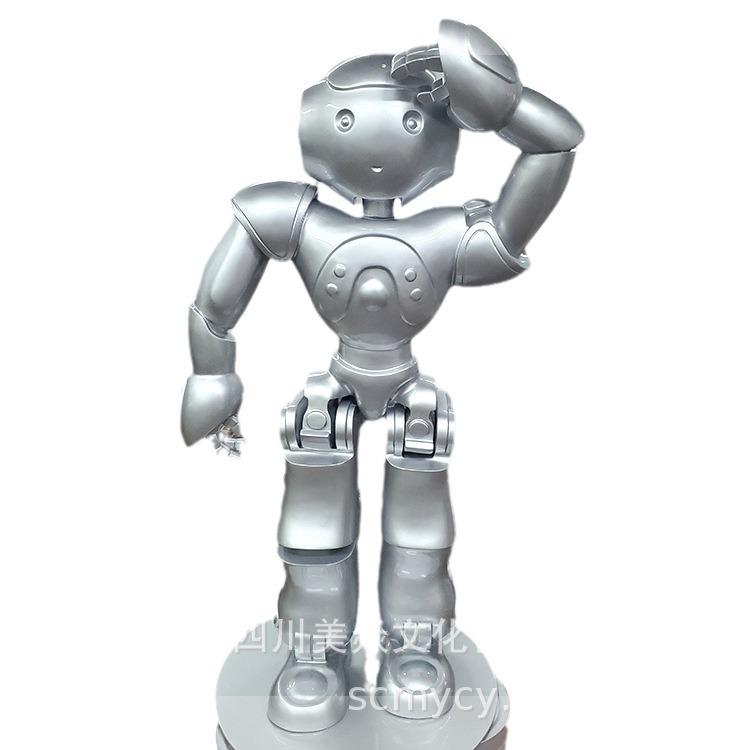 公司制作科技展互动小品机器人玻璃钢雕塑 仿真机器人景观道具