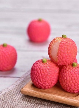 长安的荔枝摆件彷真水果微景观摆件配件荔枝水果摆件食玩车载摆件