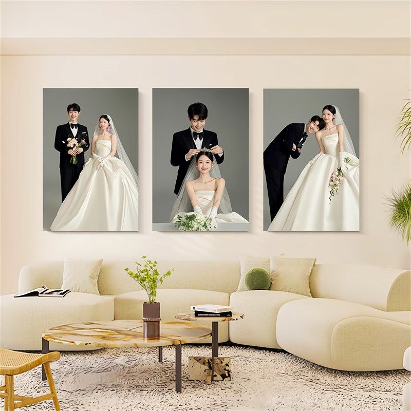 结婚相框照片墙组合挂墙背景墙沙发客厅布置三联画定制挂画框卧室,家居饰品,相框/画框,淘宝优惠券,粉丝福利购,淘宝优惠卷