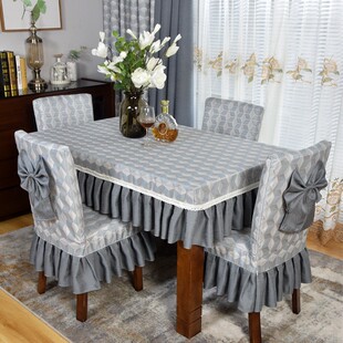 简约时尚潮流桌布弧形餐桌套冷餐桌布黄色几何台布家用椭圆形定制