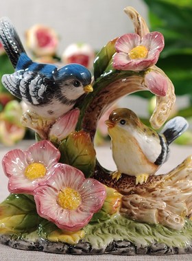 方亚品牌爱情鸟陶瓷礼品家饰品摆件动物摆件结婚饰品玄关摆件