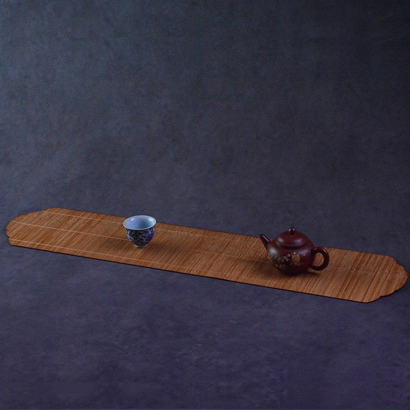竹编大漆主人席中式竹丝茶垫复古茶席桌旗茶台垫子茶道配件茶壶垫