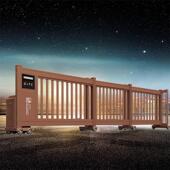 铝合金段滑门平移分段直线自动折叠学校通道悬浮工业电动伸缩大门