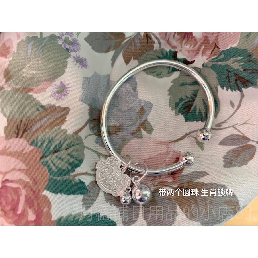 正品 猫酱自制覆古纯手镯本命银年生肖锁不变色纯银手镯珠珠手錬