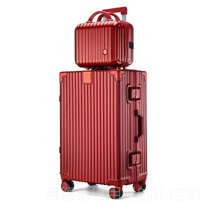 正品皮箱拉杆箱女娘红结婚陪箱嫁箱色新行李婚庆嫁妆密码箱登机旅
