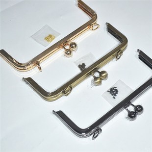 高档电镀 光面无孔 送图纸 手压孔螺丝孔 20.5cm方形大波珠头口金