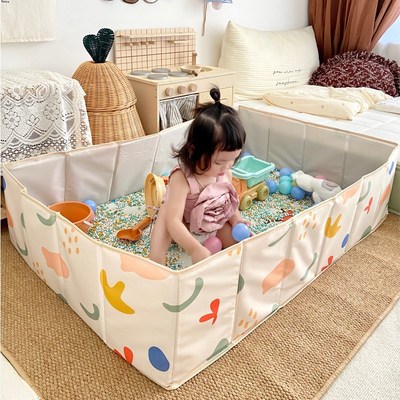 宝宝折叠海洋球池围栏沙池儿童室内家用无毒决明子玩具沙子大颗粒