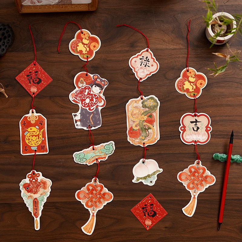 20年蛇年喜庆室内新年挂饰装饰挂件吊牌卡片福字节日对联装饰品