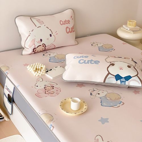 夏天快乐A类可爱卡通冰丝凉席三件套凉感空调软席床笠款1.5m1.8