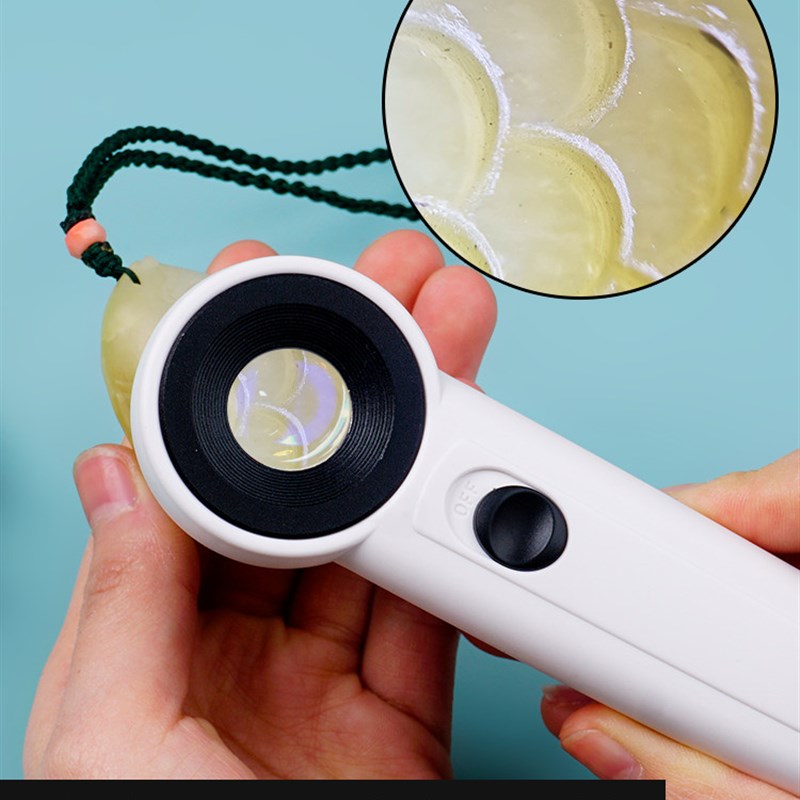 放大镜鉴定专用电路板维修手持塑料柄0倍玻璃银元文玩瓷器紫砂壶