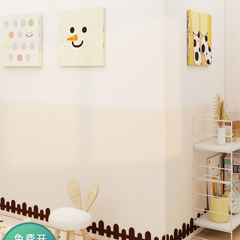 奶油风格儿童毡墙环绕儿童房背景墙装饰3D立体无打孔防撞丑墙面板