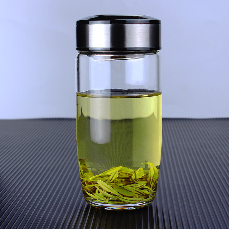 单层小玻璃杯便携迷你加厚小巧耐热玻璃随行泡茶水杯小号办公室