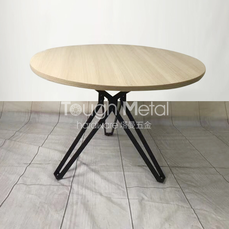 大圆桌支架方桌脚架岩板餐桌脚大理石洽谈桌玻璃三脚架桌腿铁架子