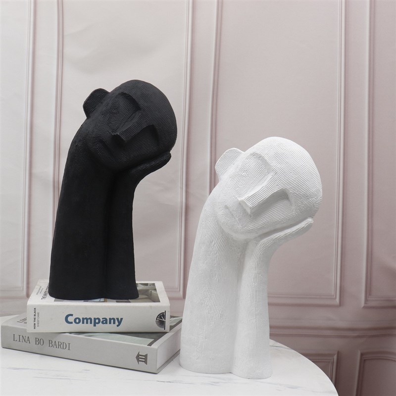创意石膏抽象人物雕像摆件酒店样板间树脂艺术工艺品软装饰品摆设